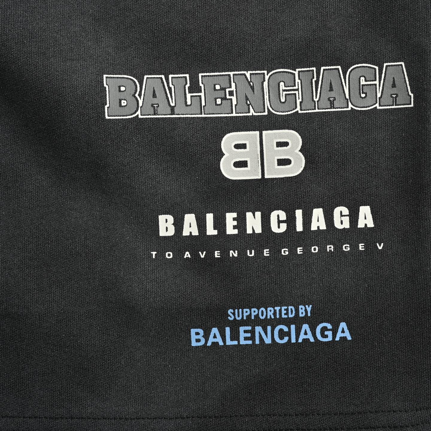 Balenciaga Washed Logo Lettering Shorts