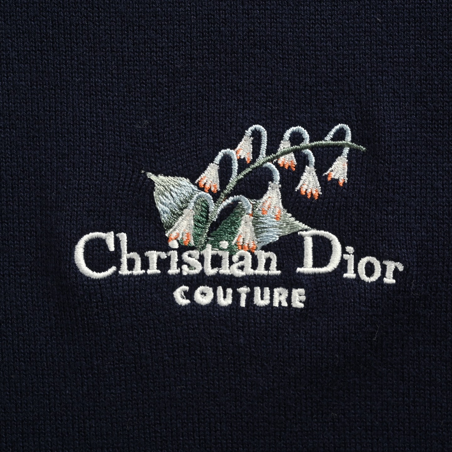 Dior 25ss lily of the valley embroidered contrasting short-sleeves