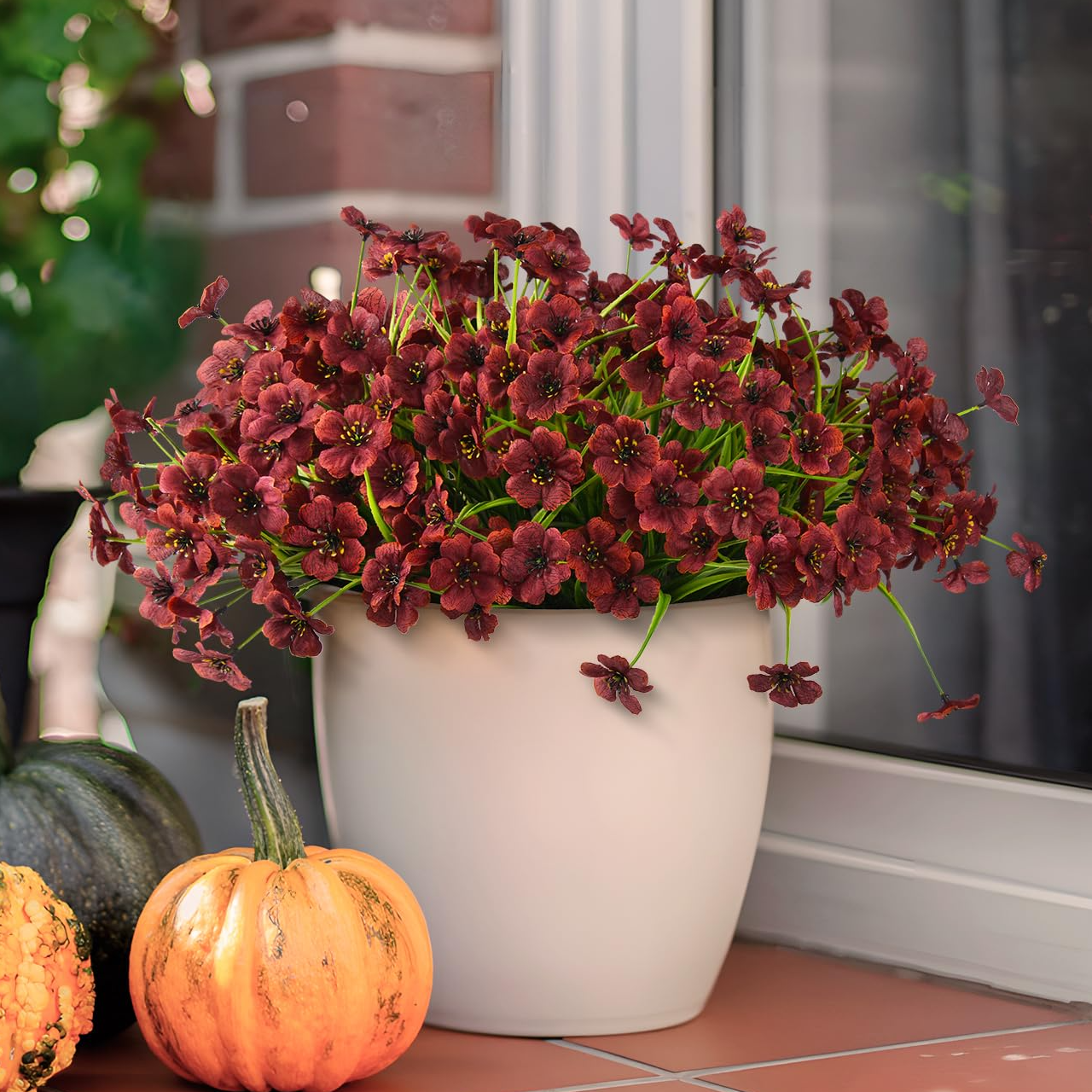 💥ON SALE💥Artificial Silk Outdoor Fall Mums Flowers🍂 UV resistant, Waterproof ,Windproof🏡