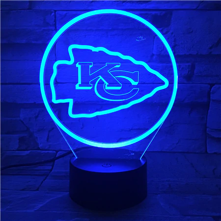 KANSAS CITY CHIEFS 3D LED LIGHT LAMP