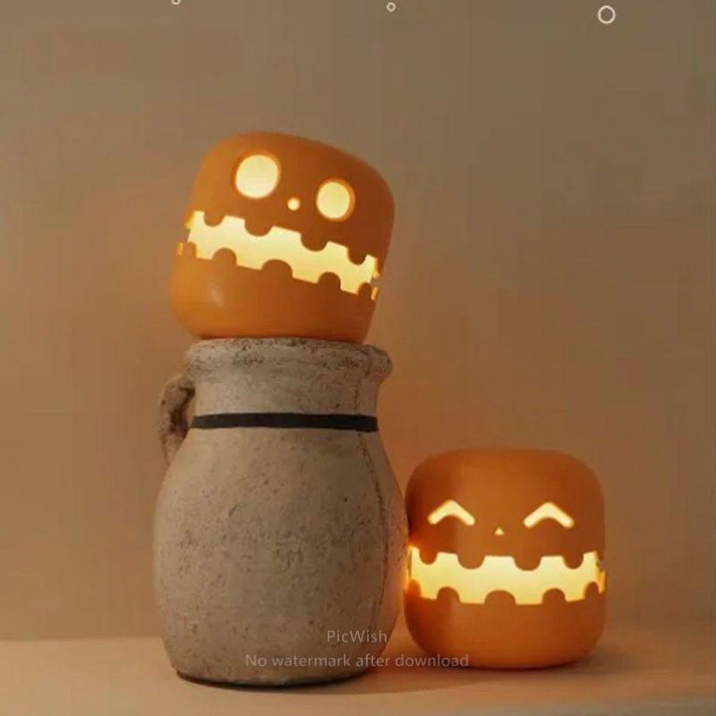 Pumpkin Night Light - Fun and Creative Gift, Ambiance Lamp. Rechargeable with Adjustable Brightness and Timer, Perfect LED Light for Halloween Decoration,Foldable Handheld Night Light Pumpkin Lantern for Halloween
