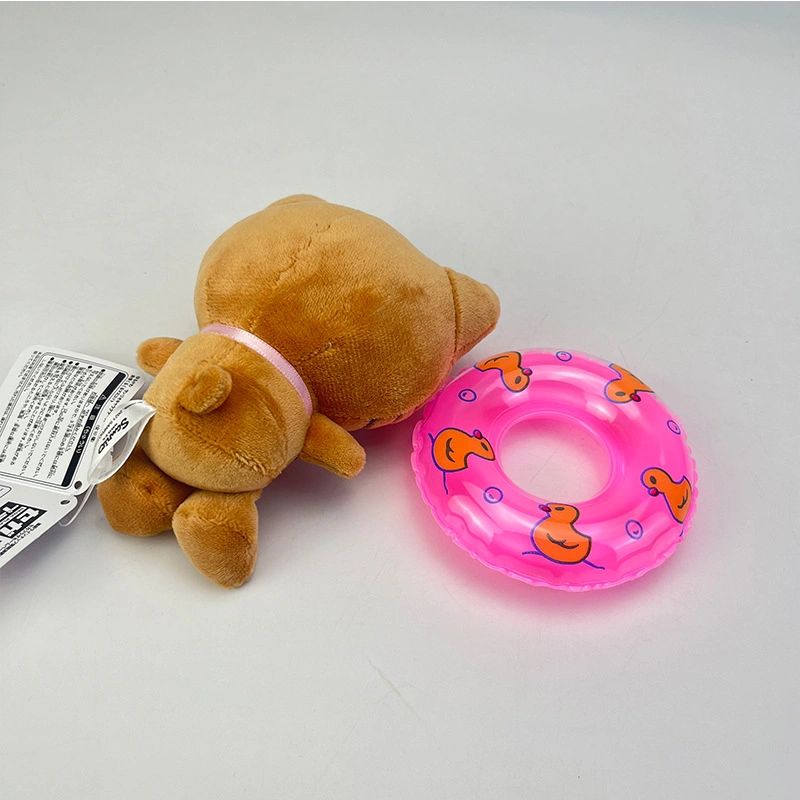 KT Tan Swimming Ring Plush Keychain｜5in/12Cm Cute  Pendant Doll Keyring Accessories Pendant Toy Girls Gift