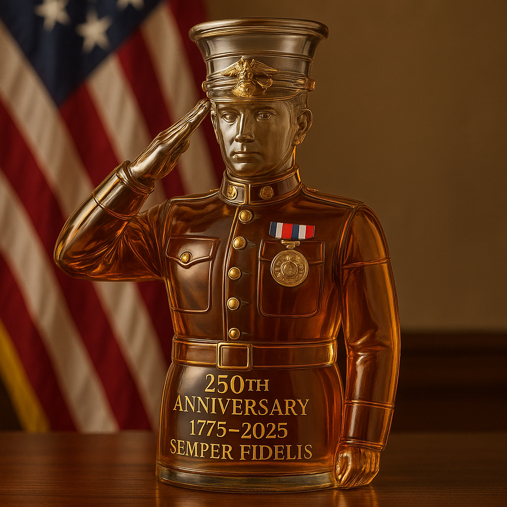 USMC 250th Anniversary whiskey Commemorative Decanter
