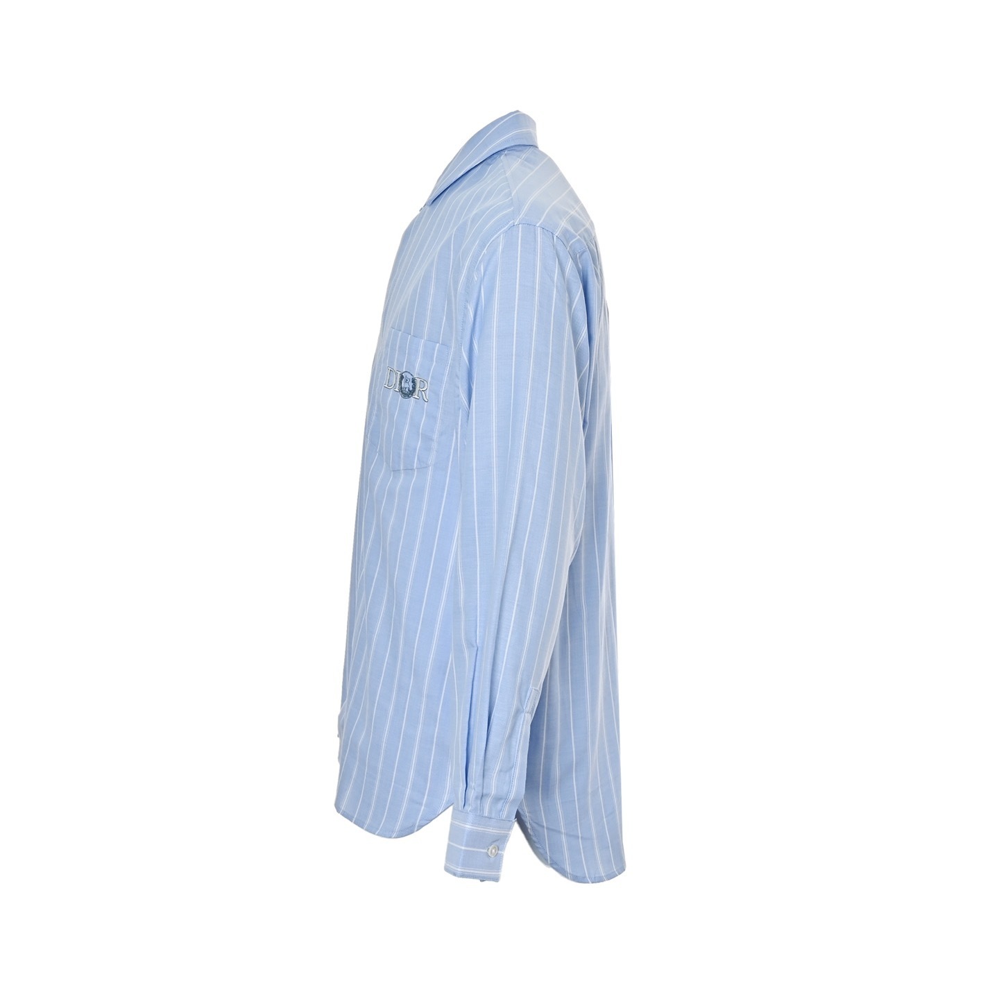 Dior 25ss blue cat embroidered striped shirt
