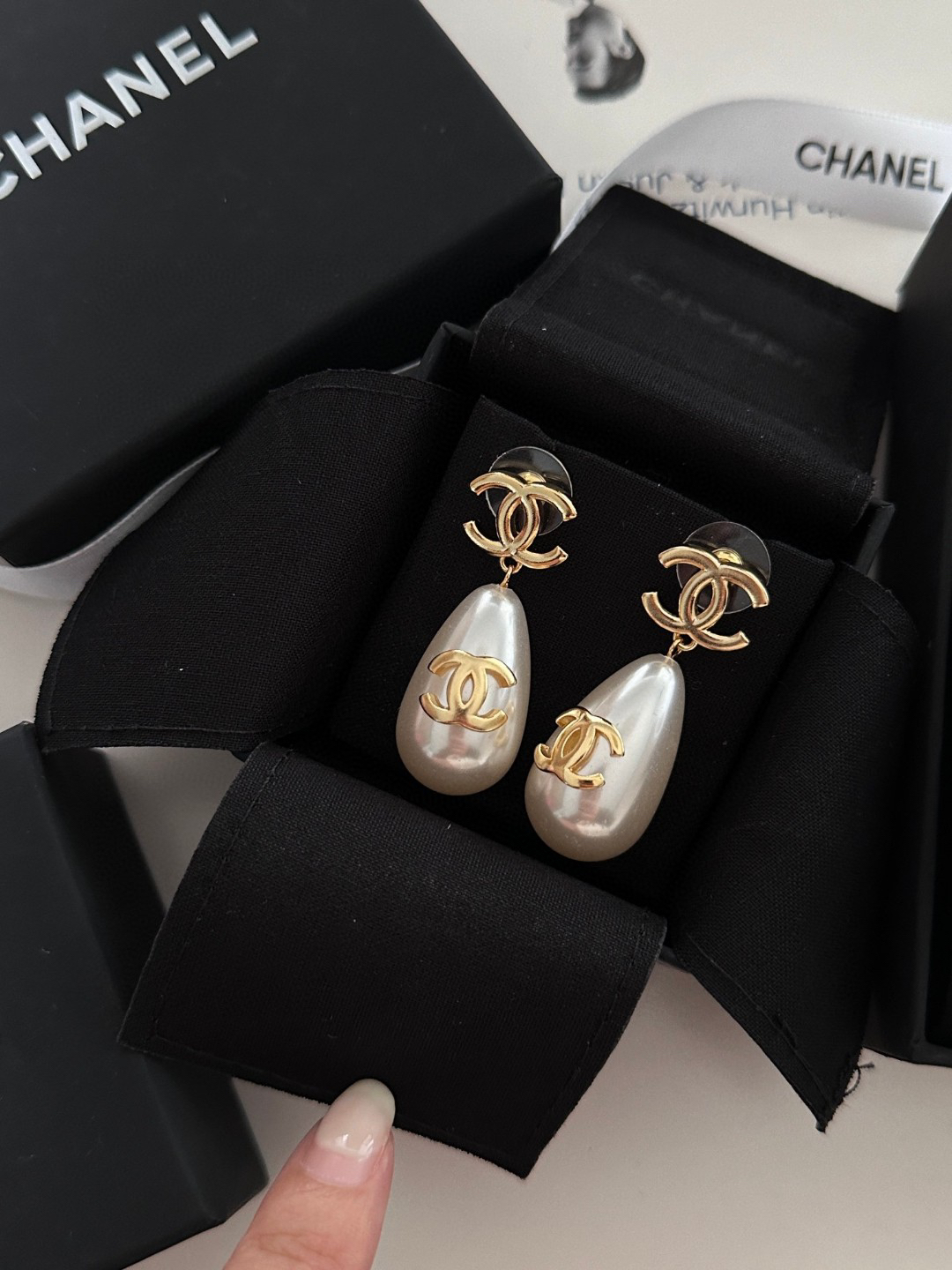 Chanel Pearl Double C Earrings