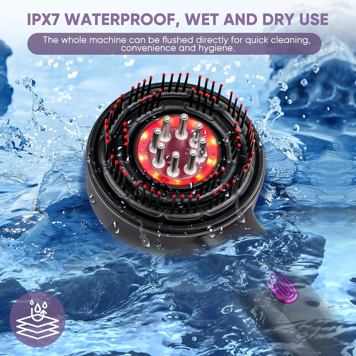 3 in 1 Hair Oil Applicator IPX7 Waterproof Electric Scalp Massager for Hair Growth - Free Shipping