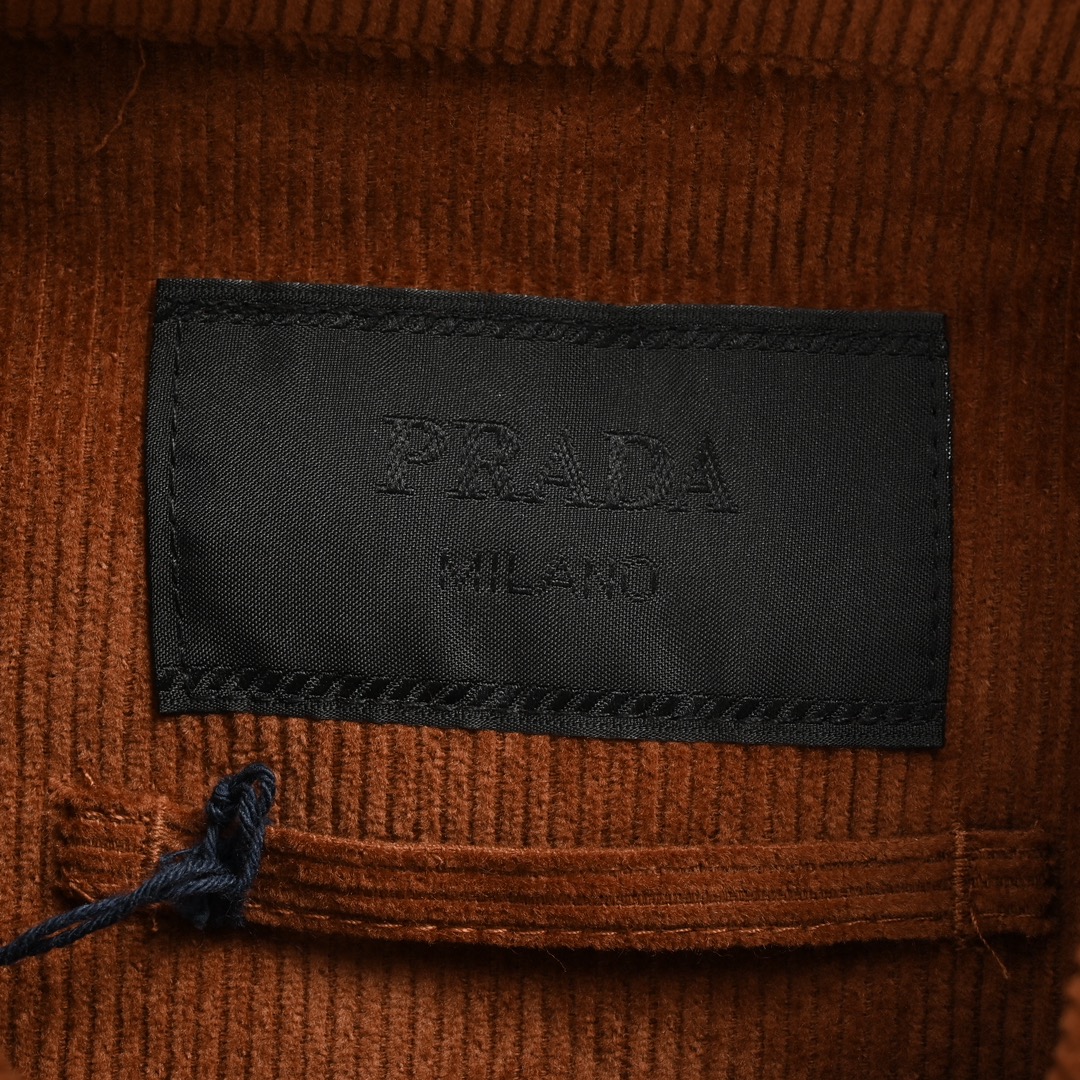 Prada 24Fw triangle logo corduroy shirt jacket