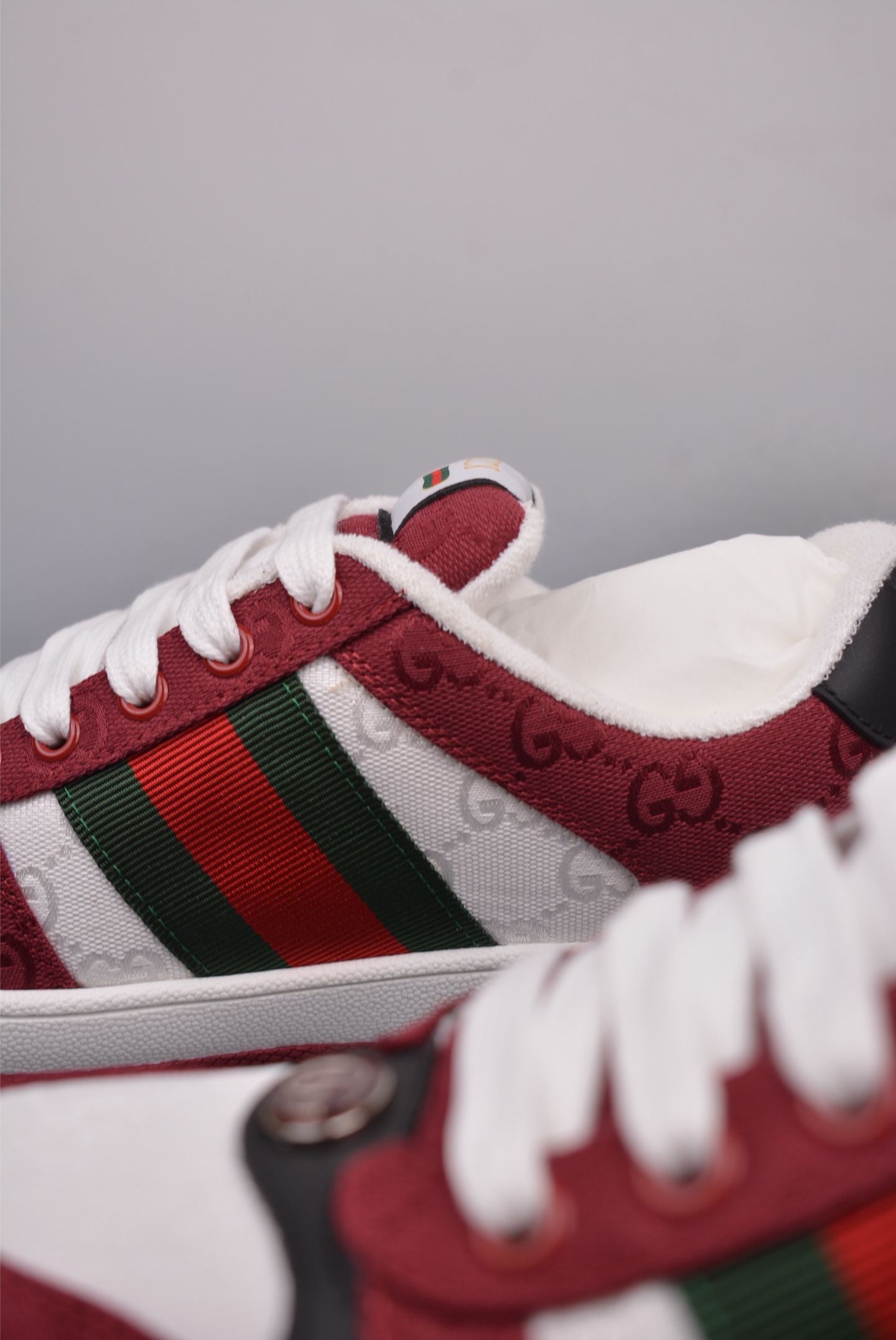 Gucci Screener GG Sneaker Low Red and White