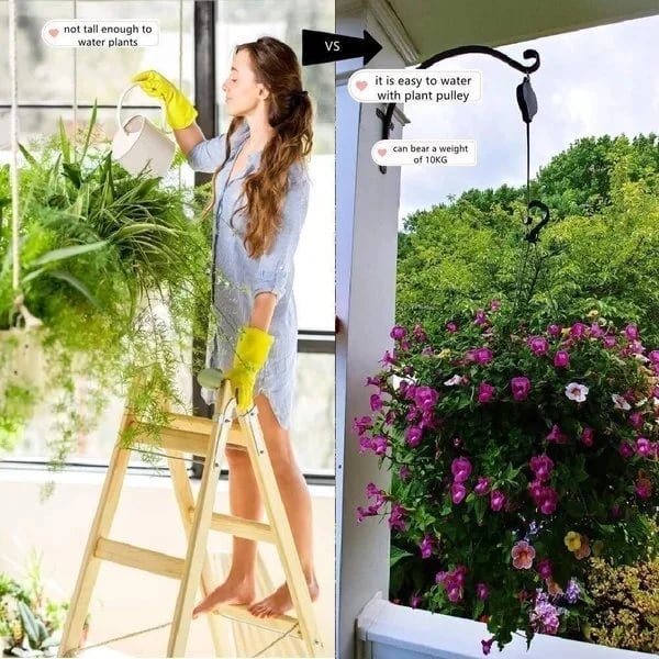 🔥Last Day Promotion - 50% OFF🔥🌳Plant Pulley Set For Garden Baskets Pots, Birds Feeder❤️❤️Buy 10 Get 5 Free && Plummet $20 👉Only $59.99