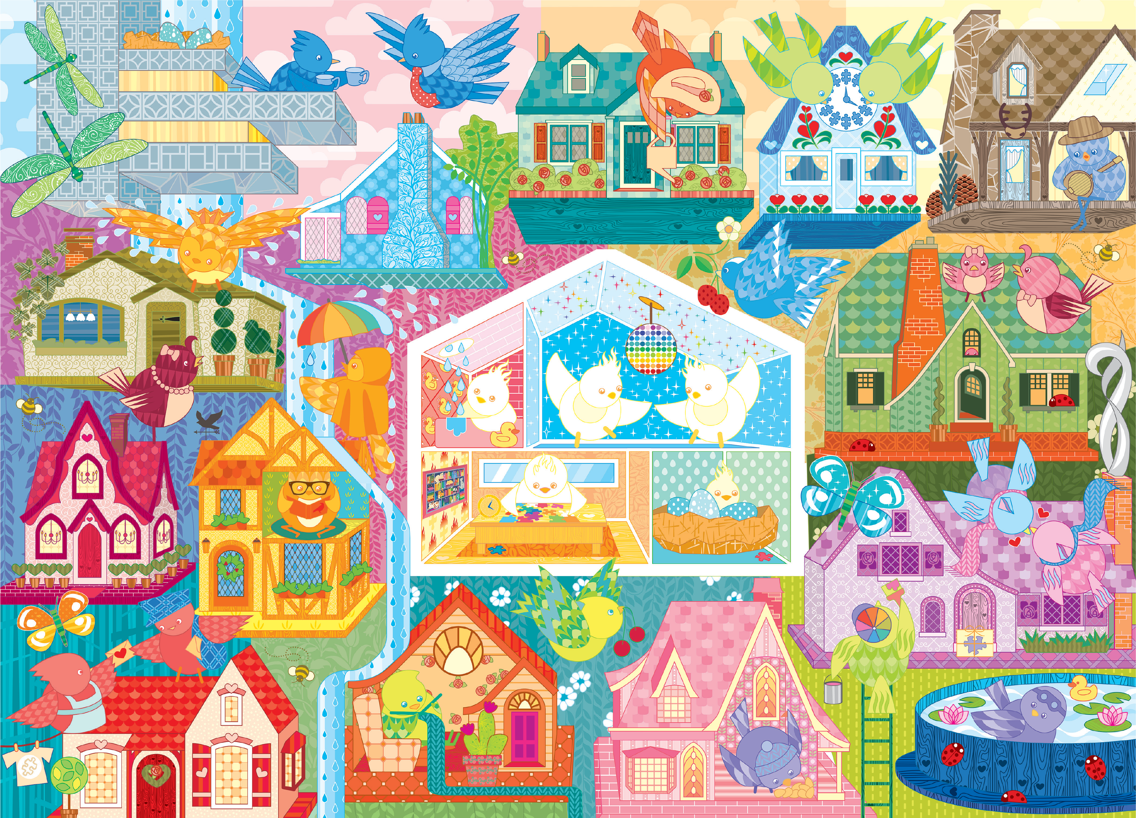 Rainbow Birdies | Speed Run Puzzle | 500 Piece