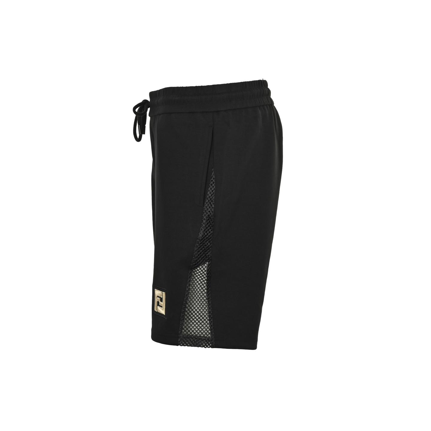 Fendi 25ss gold double F logo embroidered side mesh shorts