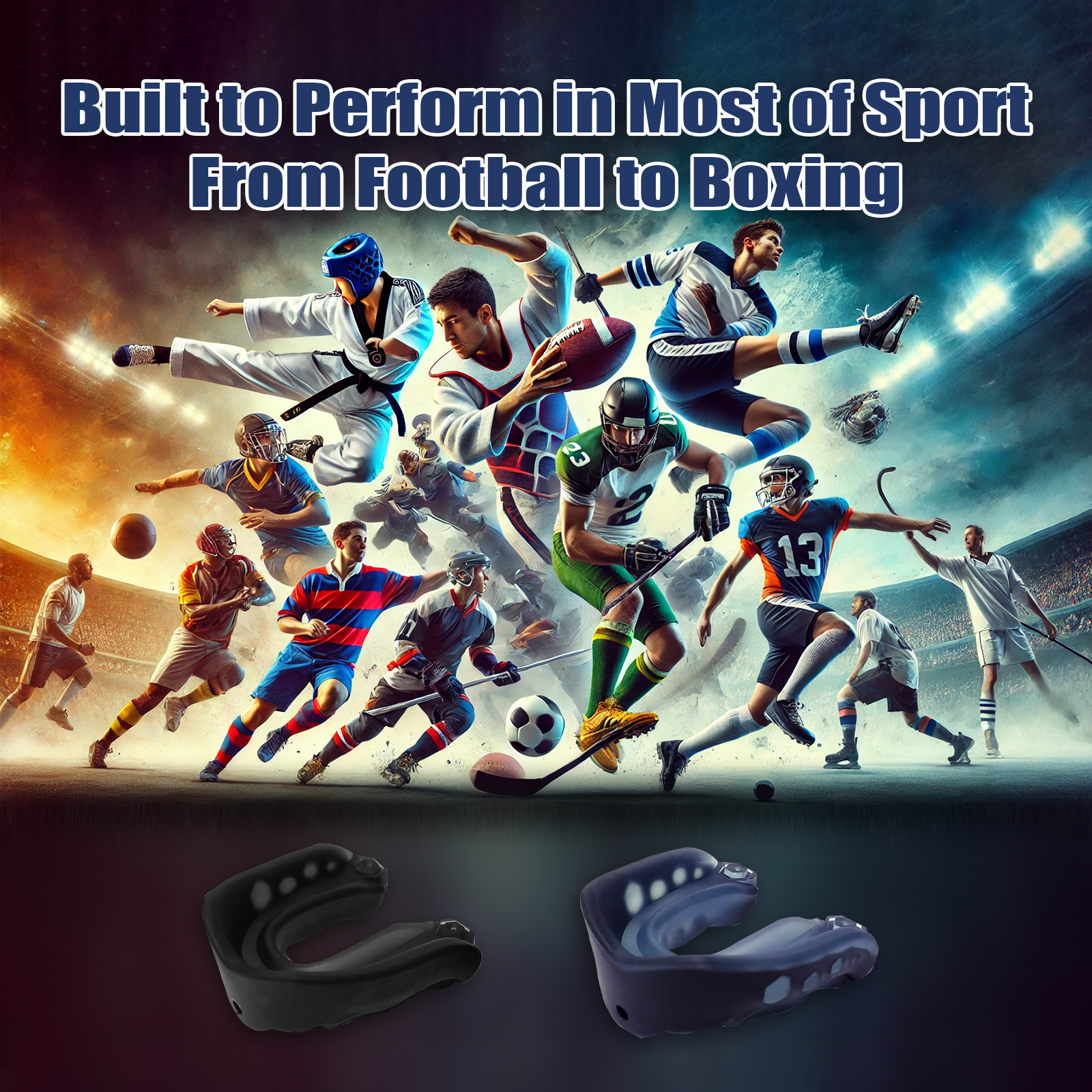 Kids Football Mouth Guard with Case and Strap