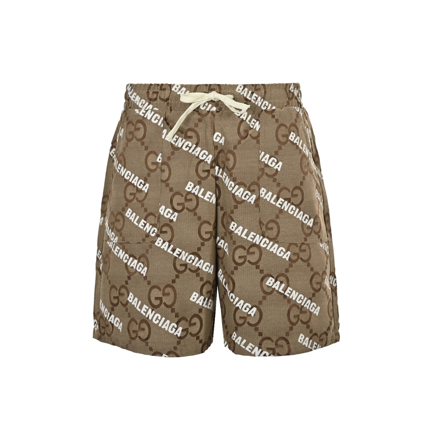 Gucci & Balenciaga co-branded monogram jacquard bullet print shorts