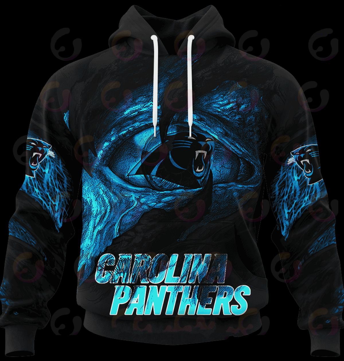 CAROLINA PANTHERS 3D HOODIE COMMANDERS DEMON EYES