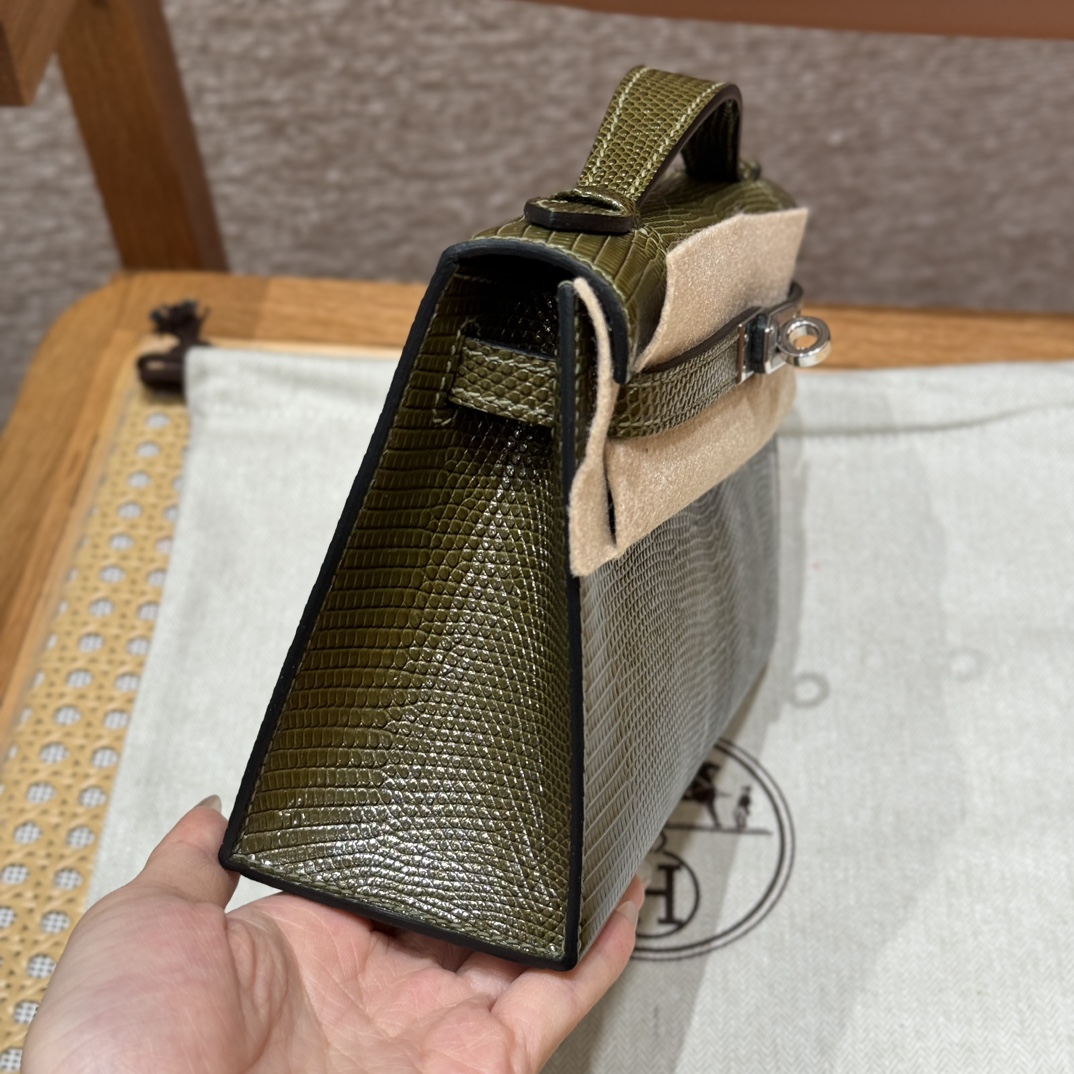 Hermes kelly pochette 61Olive Green (handmade to order)