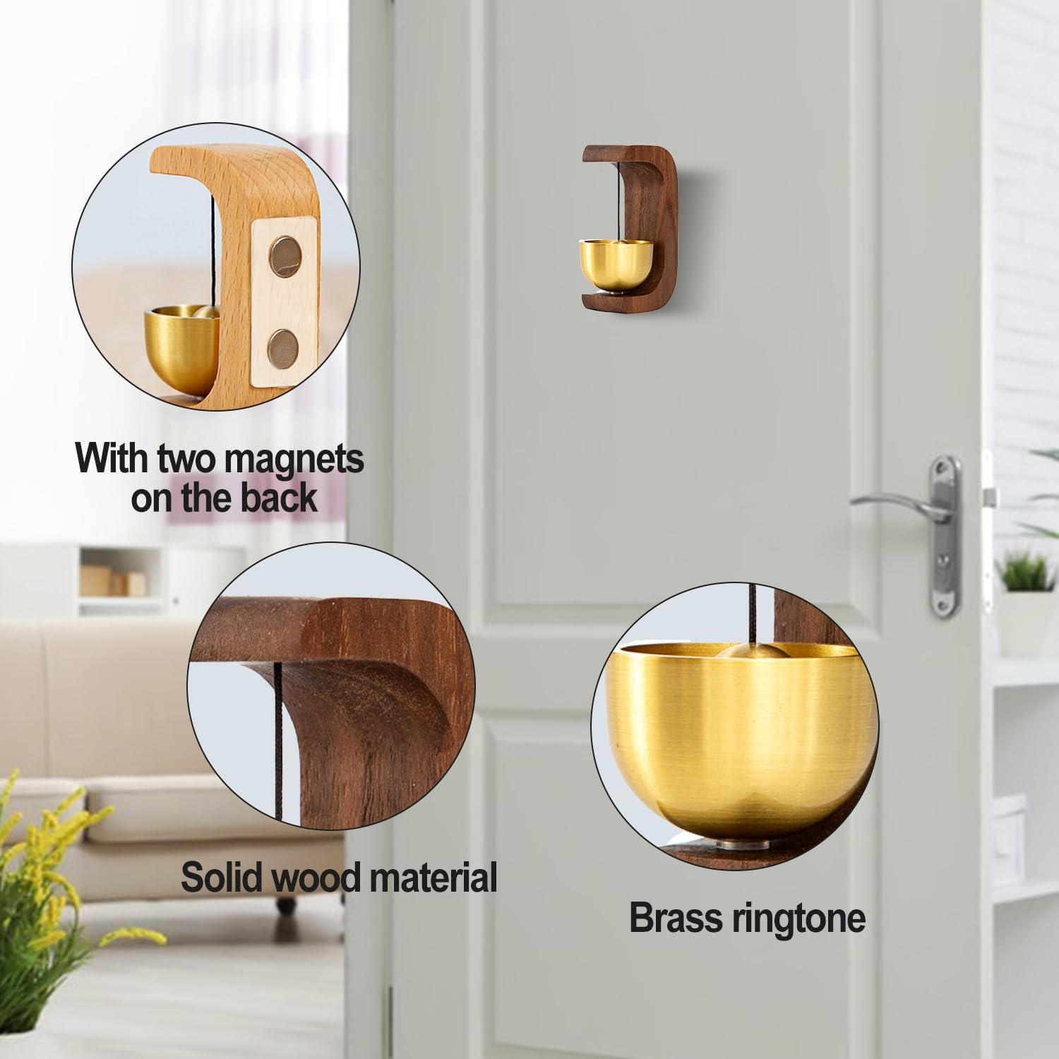 🎄CHRISTMAS ON SALE🔥Aesthetic Wooden Magnetic Brass Wind Chime Doorbell - Buy 2 Get Free Shipping