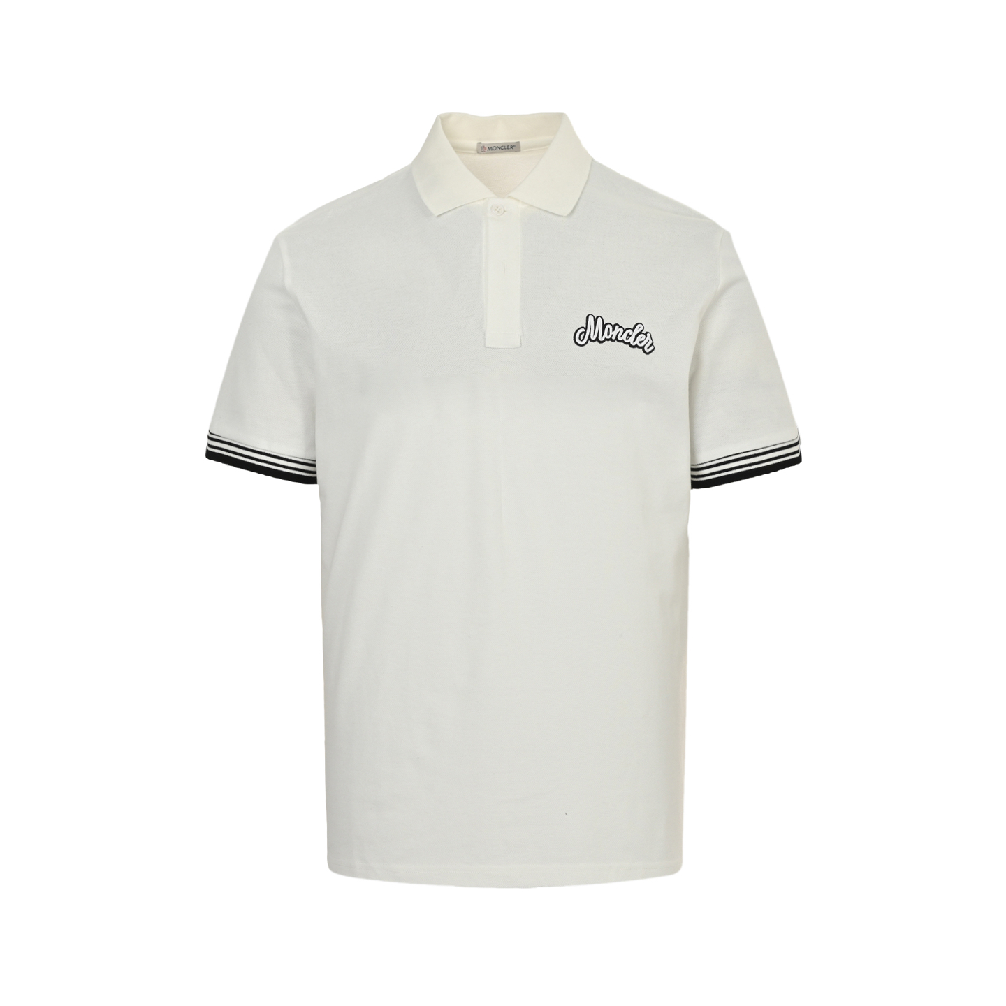 Moncler 25ss embroidered logo polo short sleeve