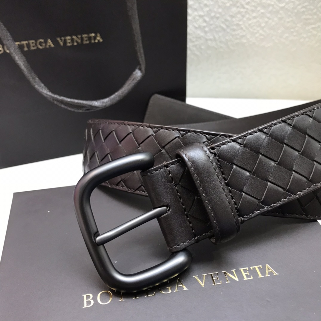 Bottega Veneta pin buckle classic woven leather belt width 4.0cm