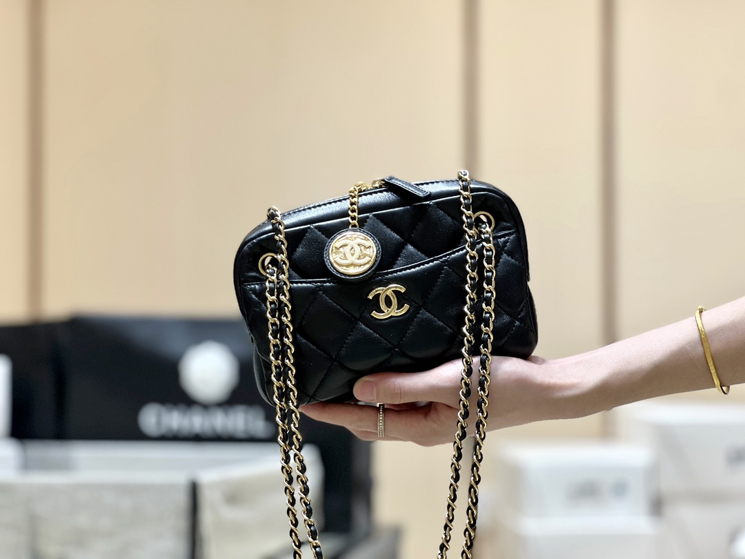 Chanel 24K Autumn and Winter Limited Edition Gold Coin Camera Bag AS5190