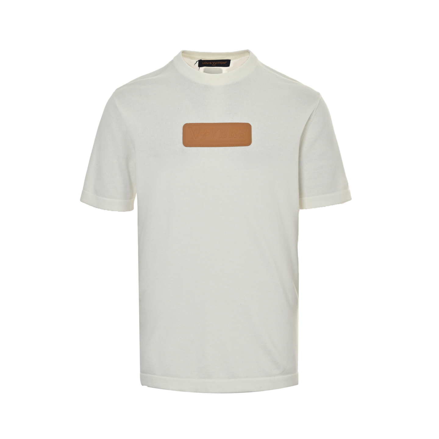 Louis Vuitton 25ss chest leather patch knitted short sleeves