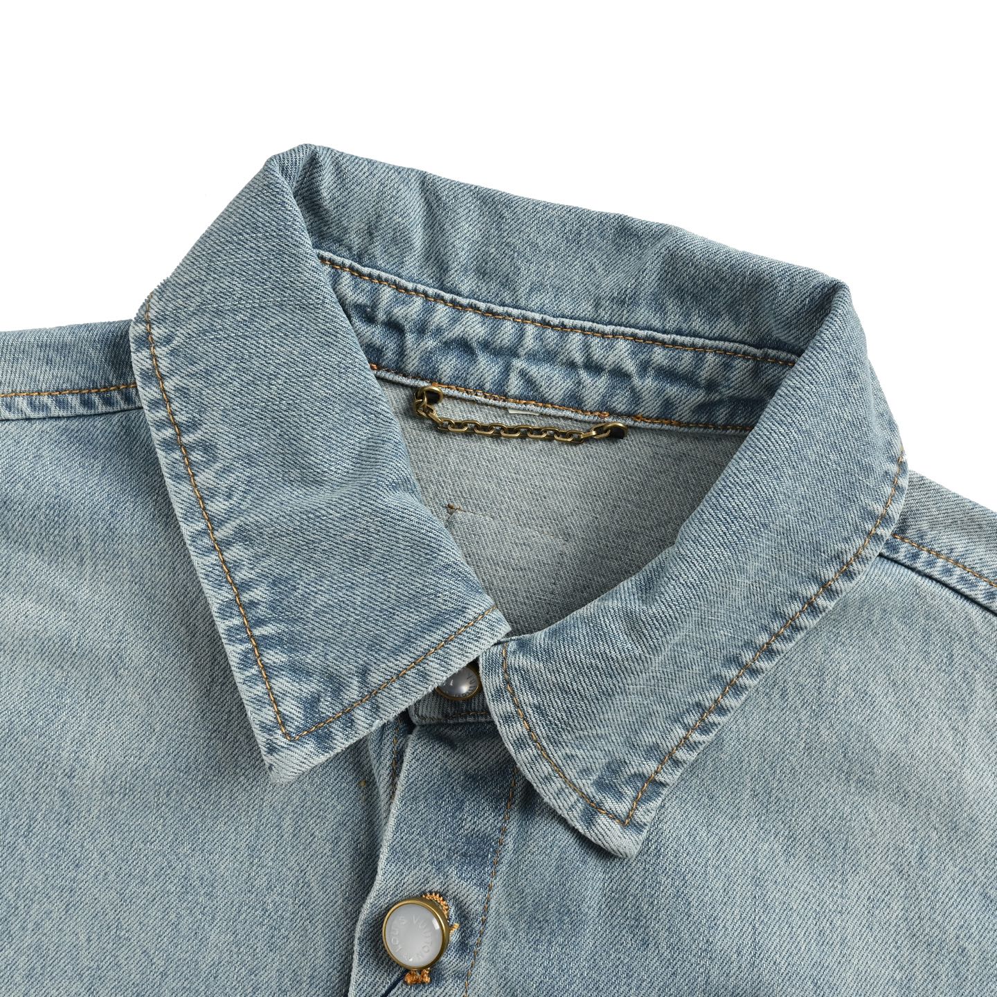 Louis Vuitton 25ss pocket embroidered denim short sleeve shirt