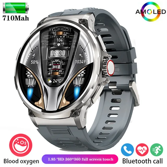New men's smartwatch AMOLED Bluetooth Talk 1.85-inch full screen touch 710mah large capacity battery waterproof men's smartwatch