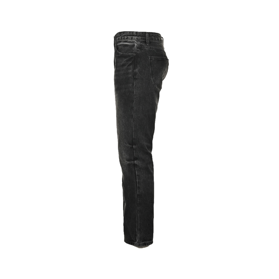 Prada 23Fw triangle logo embossed washed denim