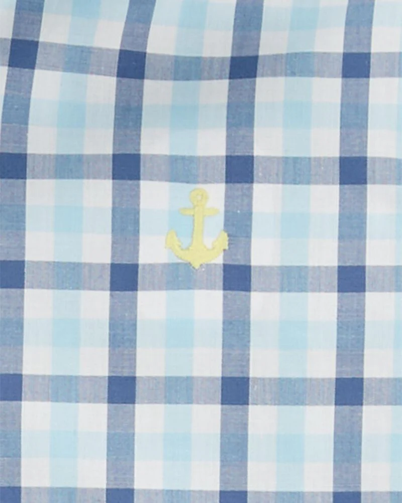Carter's 2-Piece Plaid Button-Down Shirt & Short Set