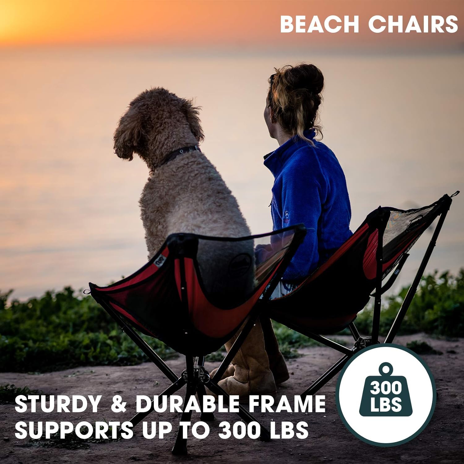 CLIQ Portable Chair Lightweight Folding Chair for Camping Supports 300 Lbs