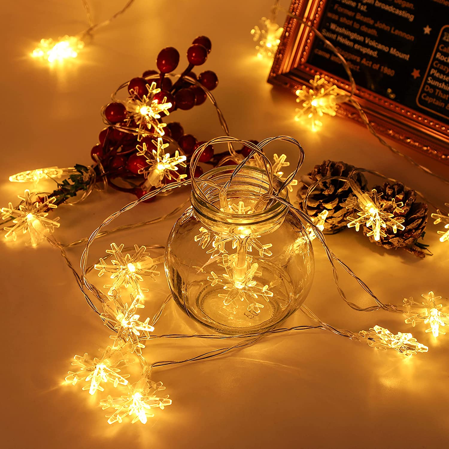 LED Snowflake Christmas Lanyard Light Decoration