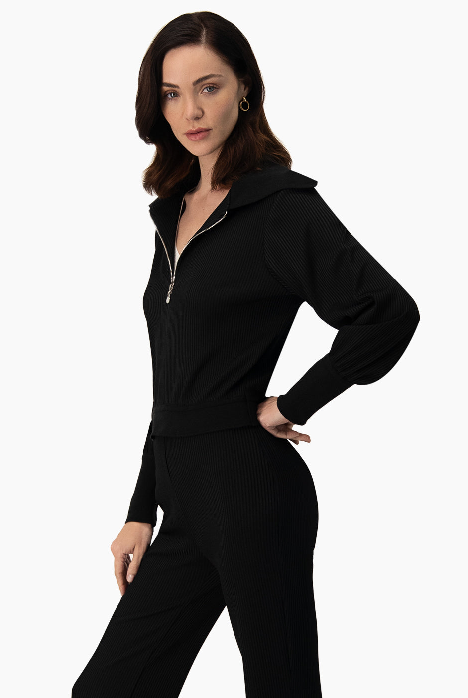 Blusa de cuello y manga con puños