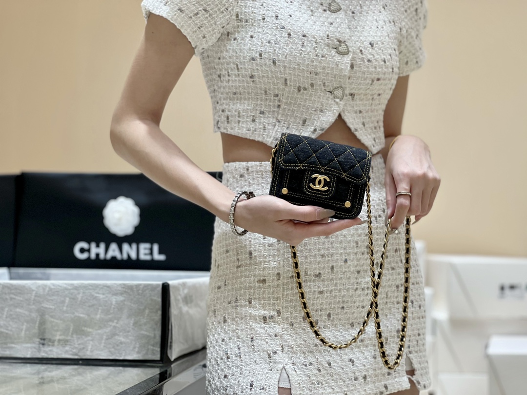 Chanel 23S Spring/Summer Collection Limited Edition Mini Denim Messenger Bag