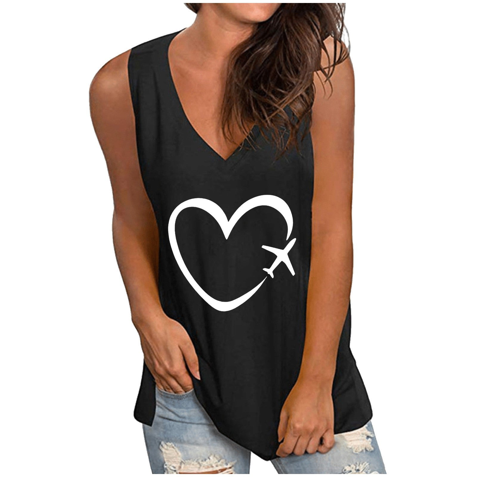 Women's New Sleeveless Camisole Heart Printing Vest