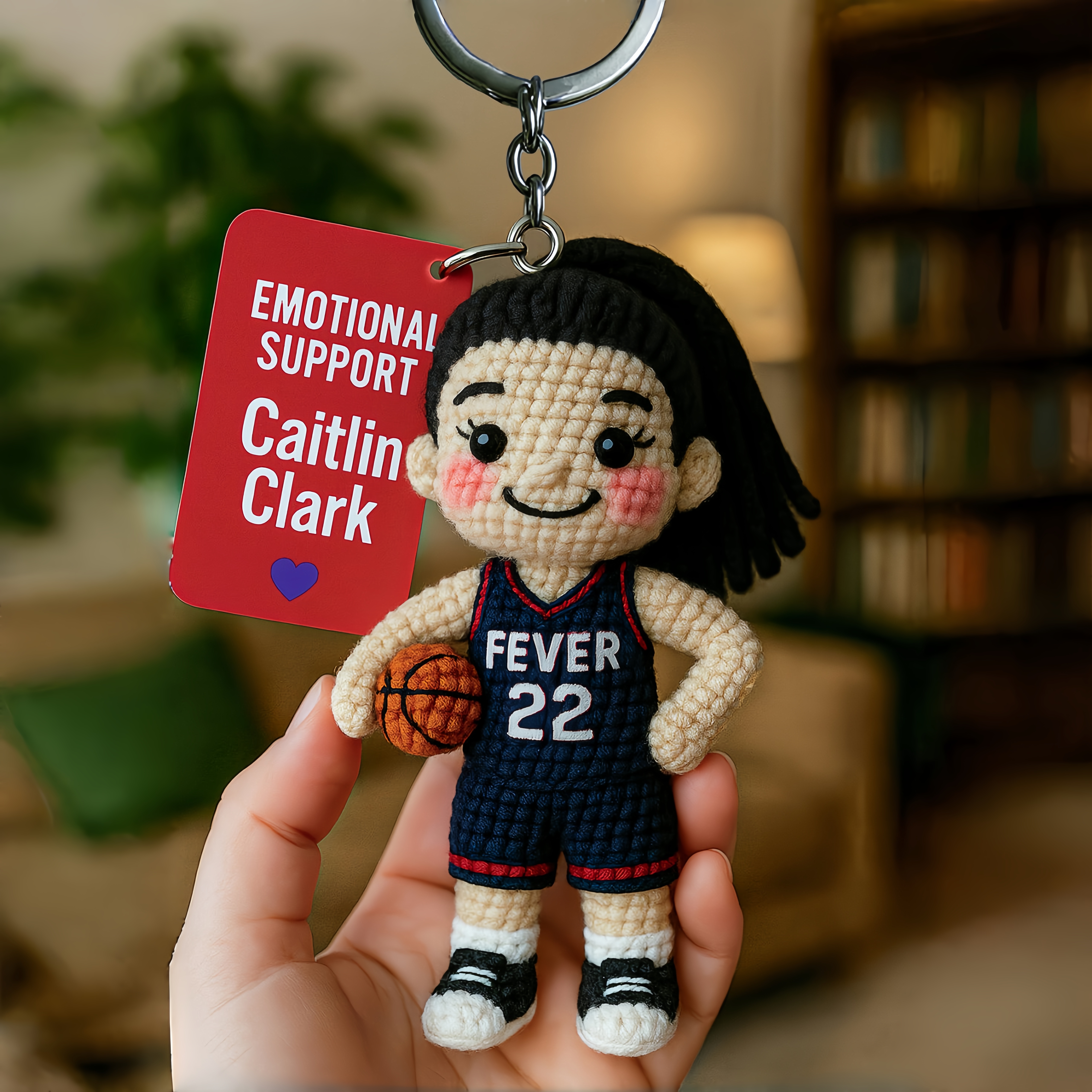 Caitlin Clark Support Crochet Keychain