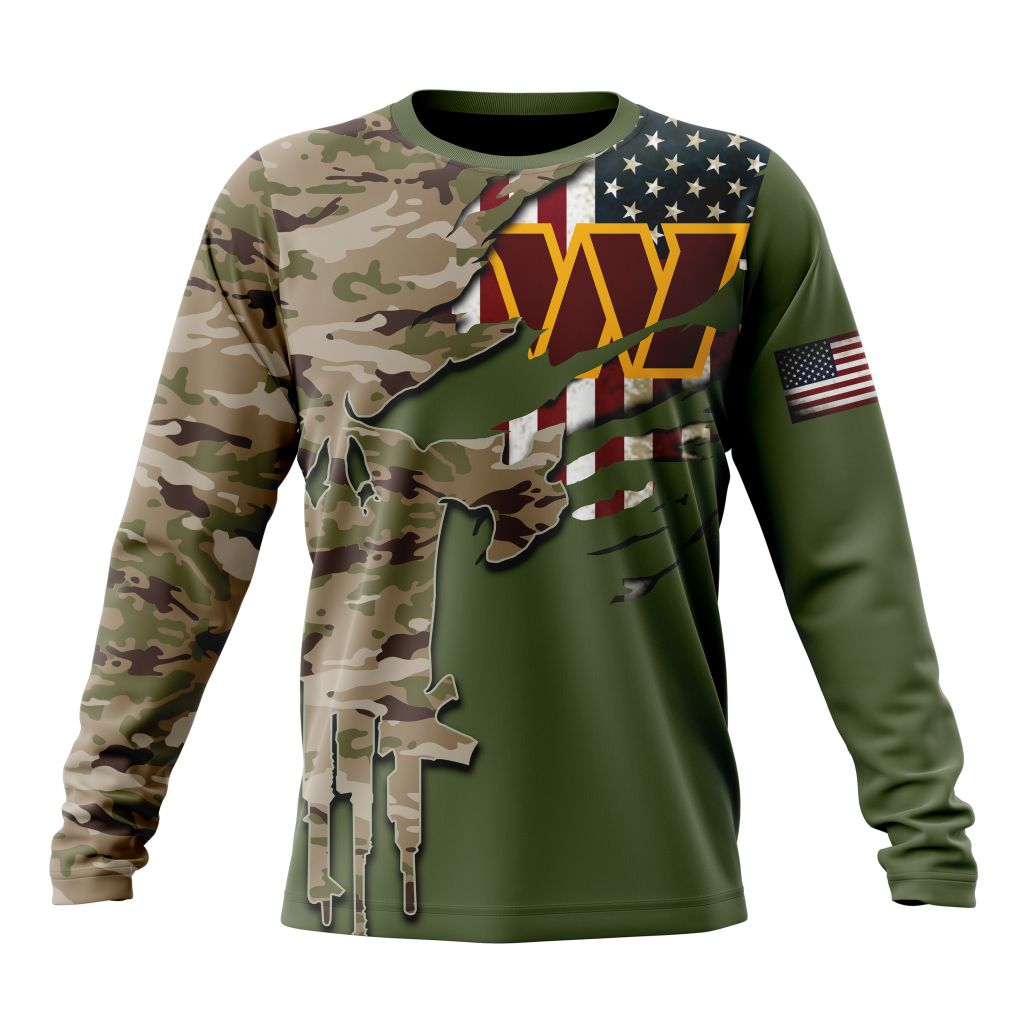 WASHINGTON COMMANDERS 3D HOODIE VETERANS DAY