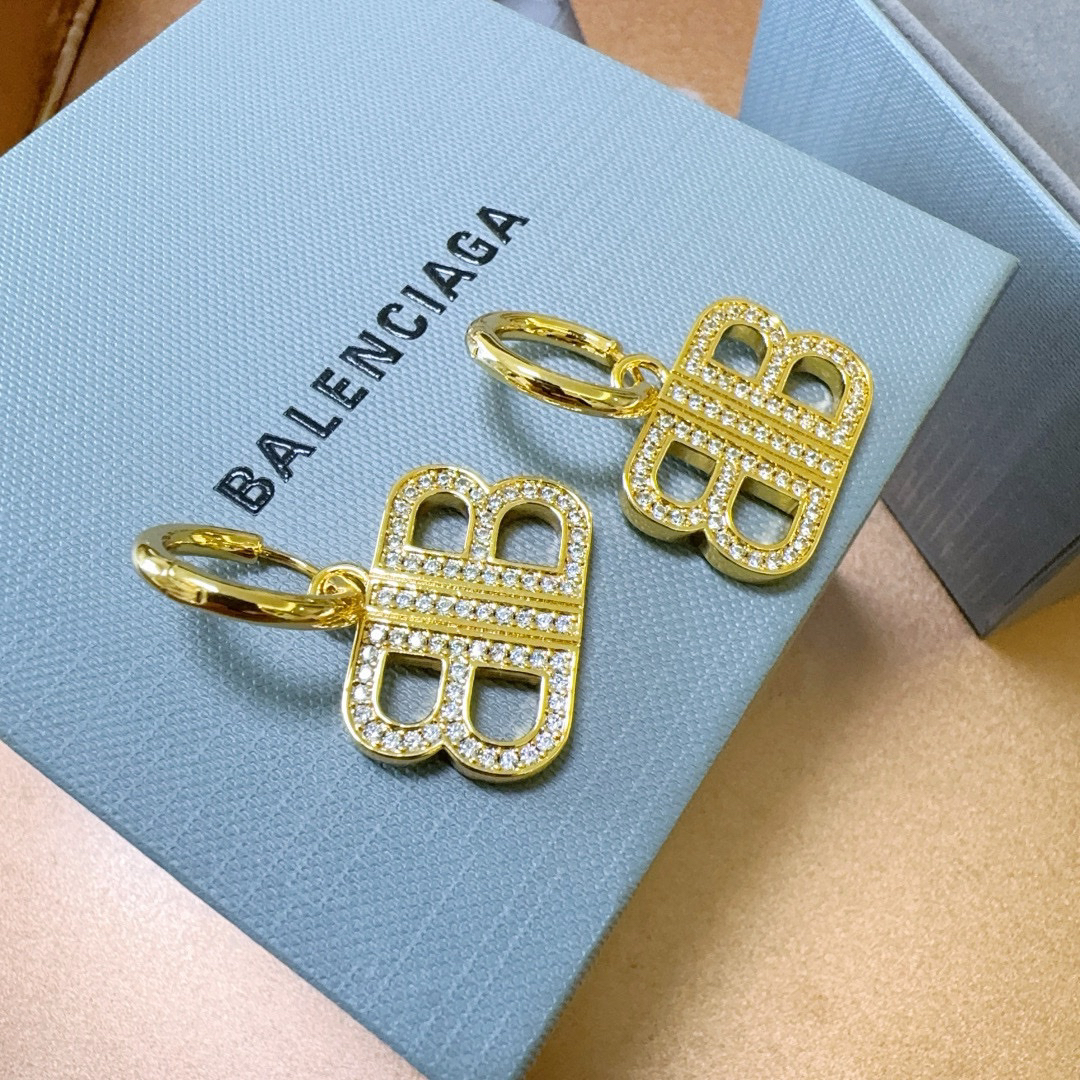 Balenciaga BB diamond earrings
