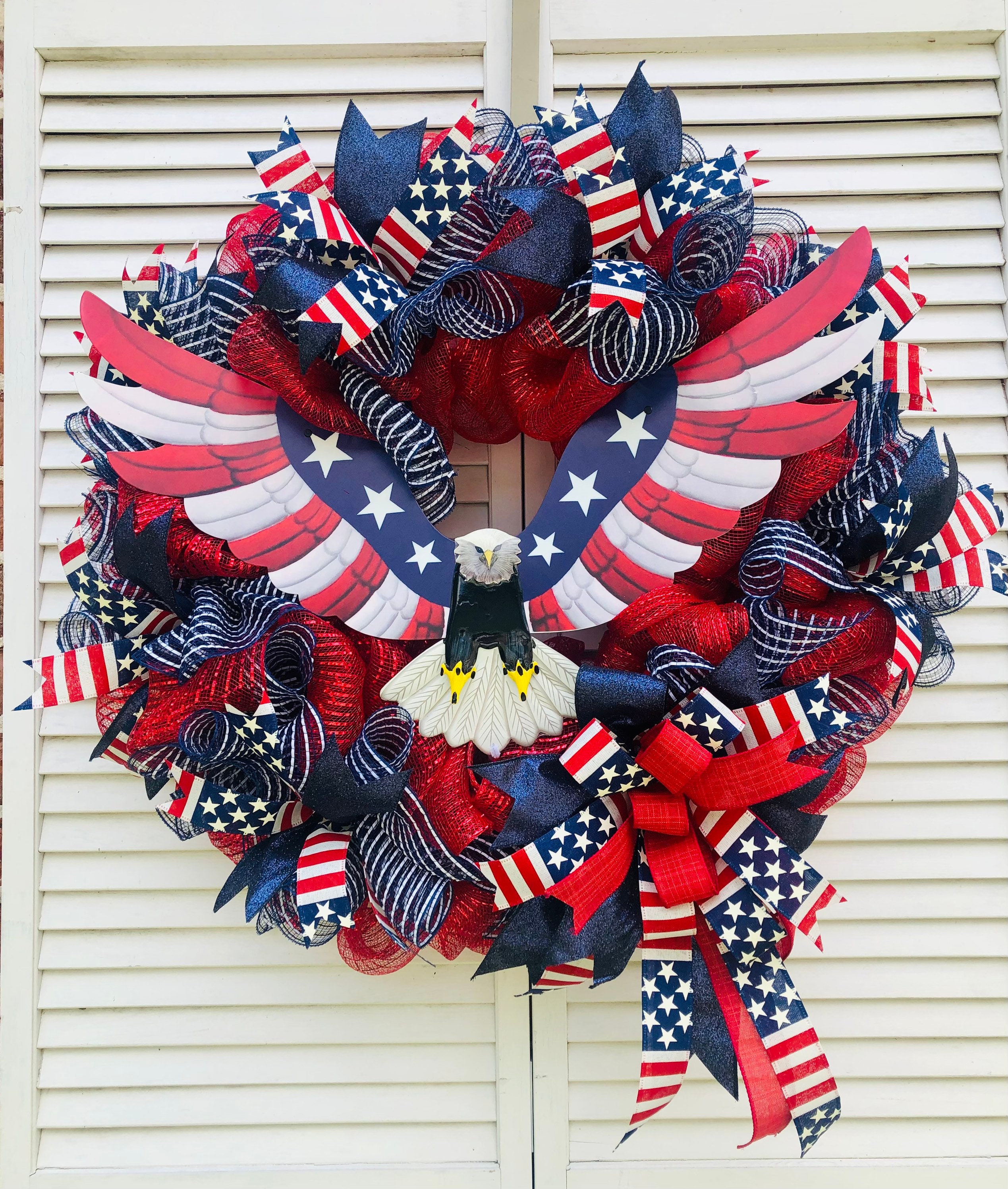 🔥[SAVE 50% OFF]--45CM/18 Inch Handmade American Patriotic Eagle Wreath---BUY 2 FREE SHIPPING