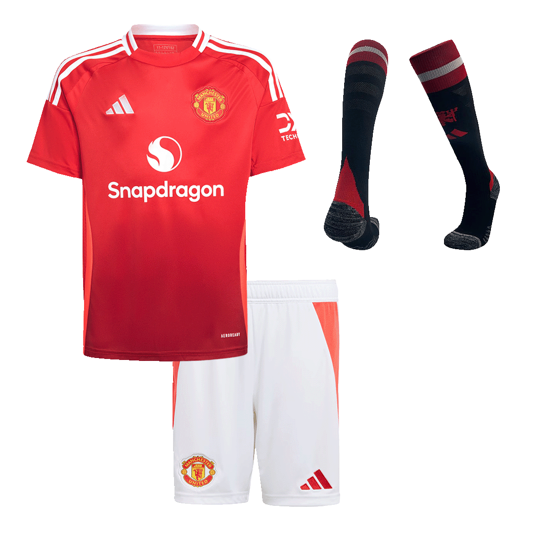 Manchester United Kids Football Jersey Kit (Shirt+Shorts+Socks) 2024/25