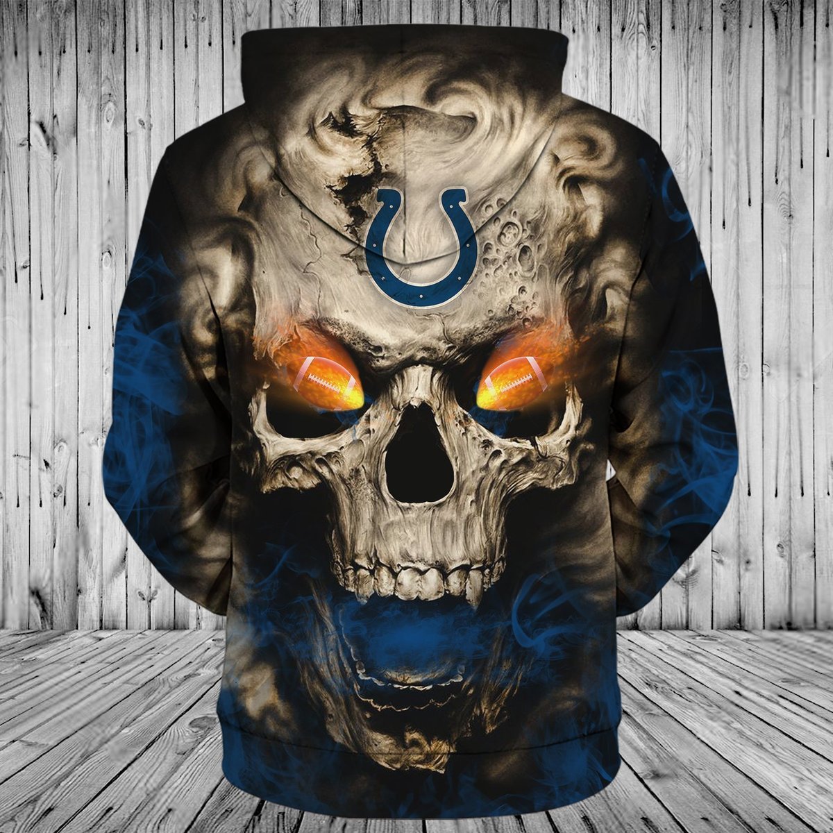 COLTS  3D HOODIE SKULL2