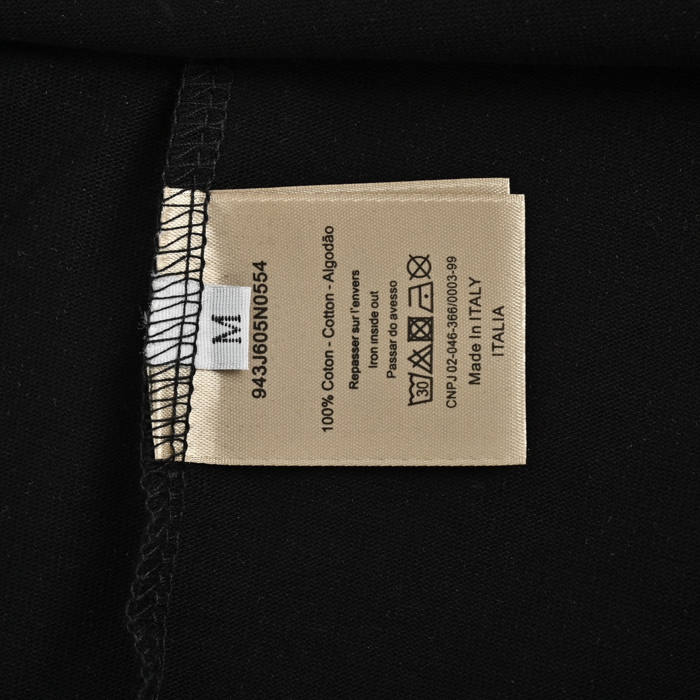 Dior pin embroidered lettering logo short sleeve
