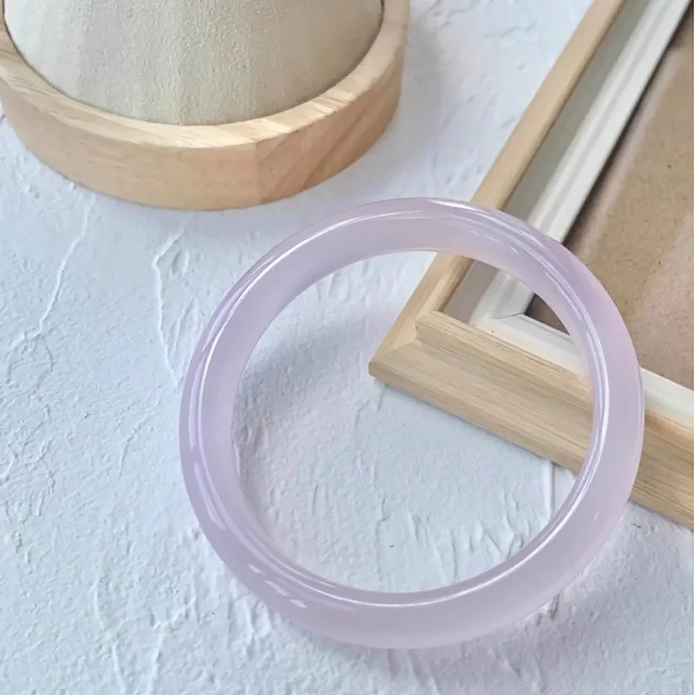 Natural Violet Jade Chalcedony Bangle Bracelet For Women Fine Jewelry Charm Jadeite Widened Jade Bracelet Gifts Free Shipping