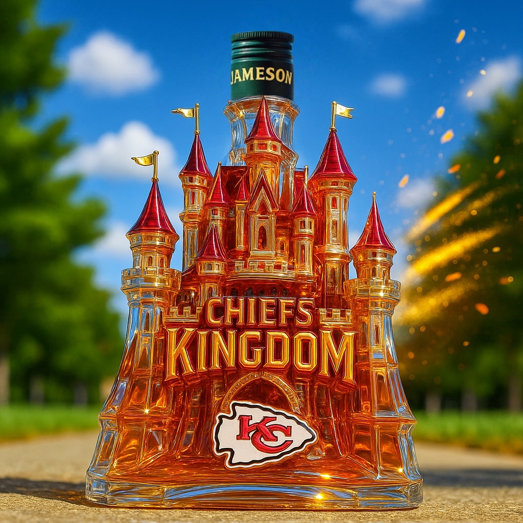 Kansas City Chiefs – Kingdom Castle Crystal Whiskey Bottle