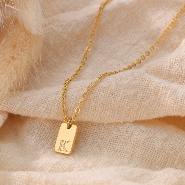 Personalized Tiny Square Initial Necklace
