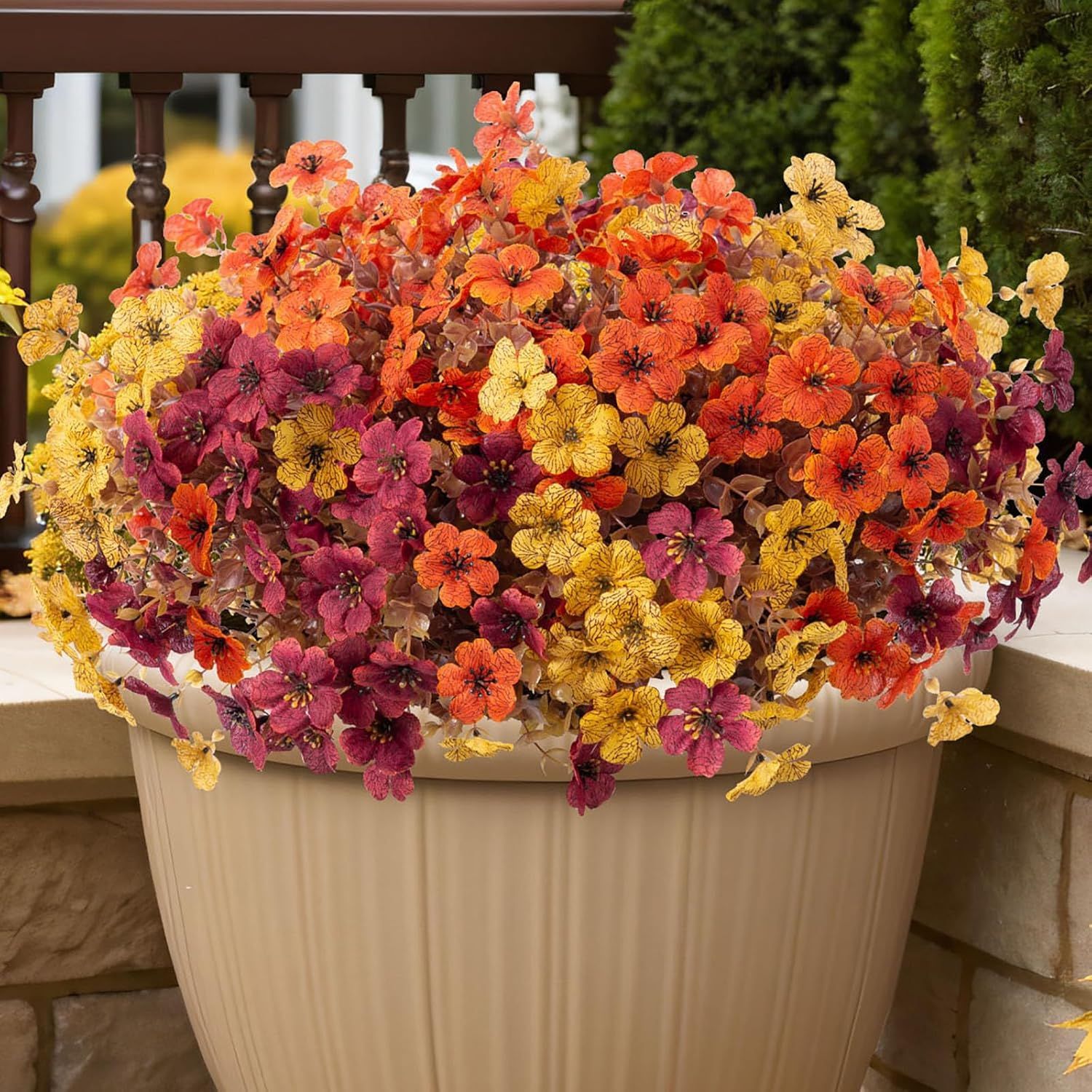 🏆Flash Sale⚡Artificial Fake Fall Plants Flowers for Outdoor Outside Decoration- UV resistant, Waterproof, Windproof