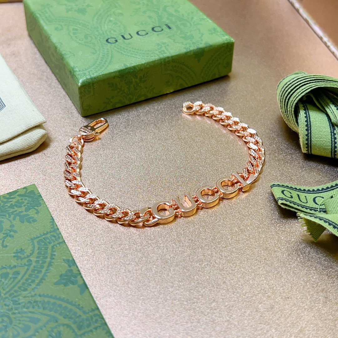 Gucci Font Rose Gold Bracelet