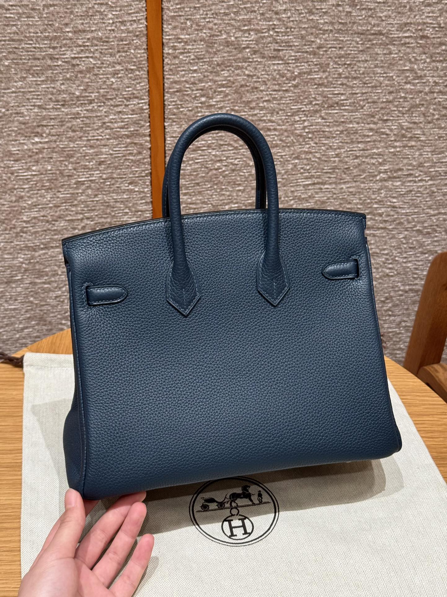 Hermès Birkin 7p Blue presse handbag (handmade to order)