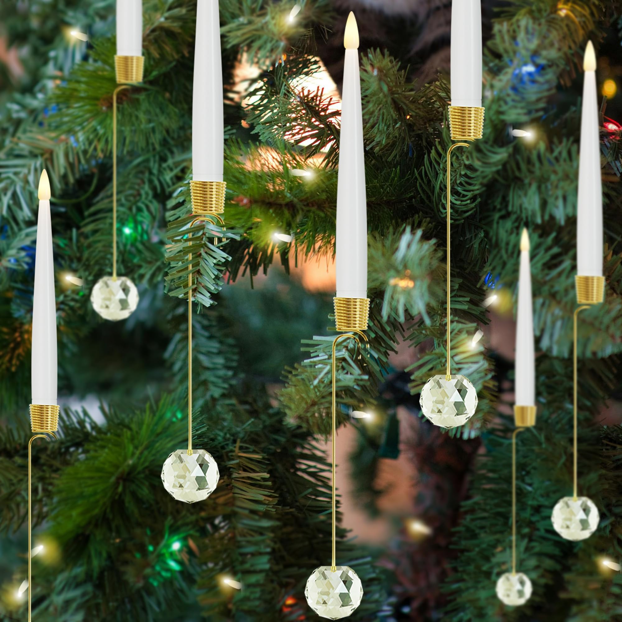 🎄CHRISTMAS ON SALE🔥Christmas Tree Candles with Hooks & Remote - 8 Pack