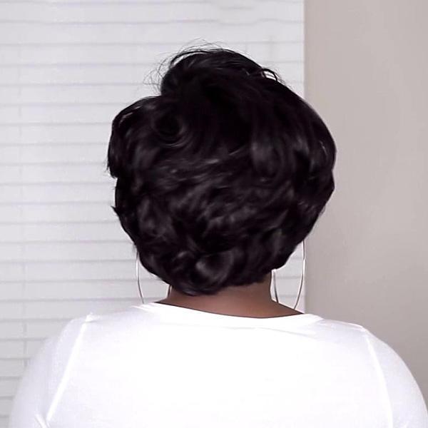 Luna A80 Feminine Afro Short Curly Wig with Bangs