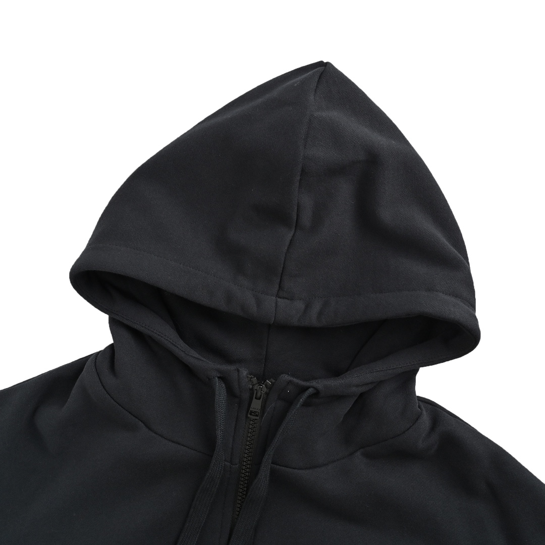 Gucci 24Fw monogram patchwork zip-up hooded jacket