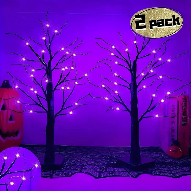 👻🎃 2-Pack Halloween Tree Lights – 24